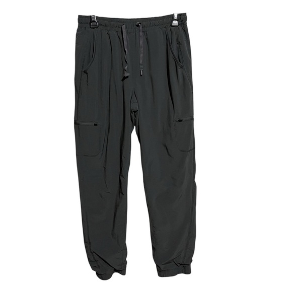 Eddie Bauer Polar Fleece Lined Jogger Pants Women Sz 8 Flannel Cargo Pockets - Picture 1 of 12